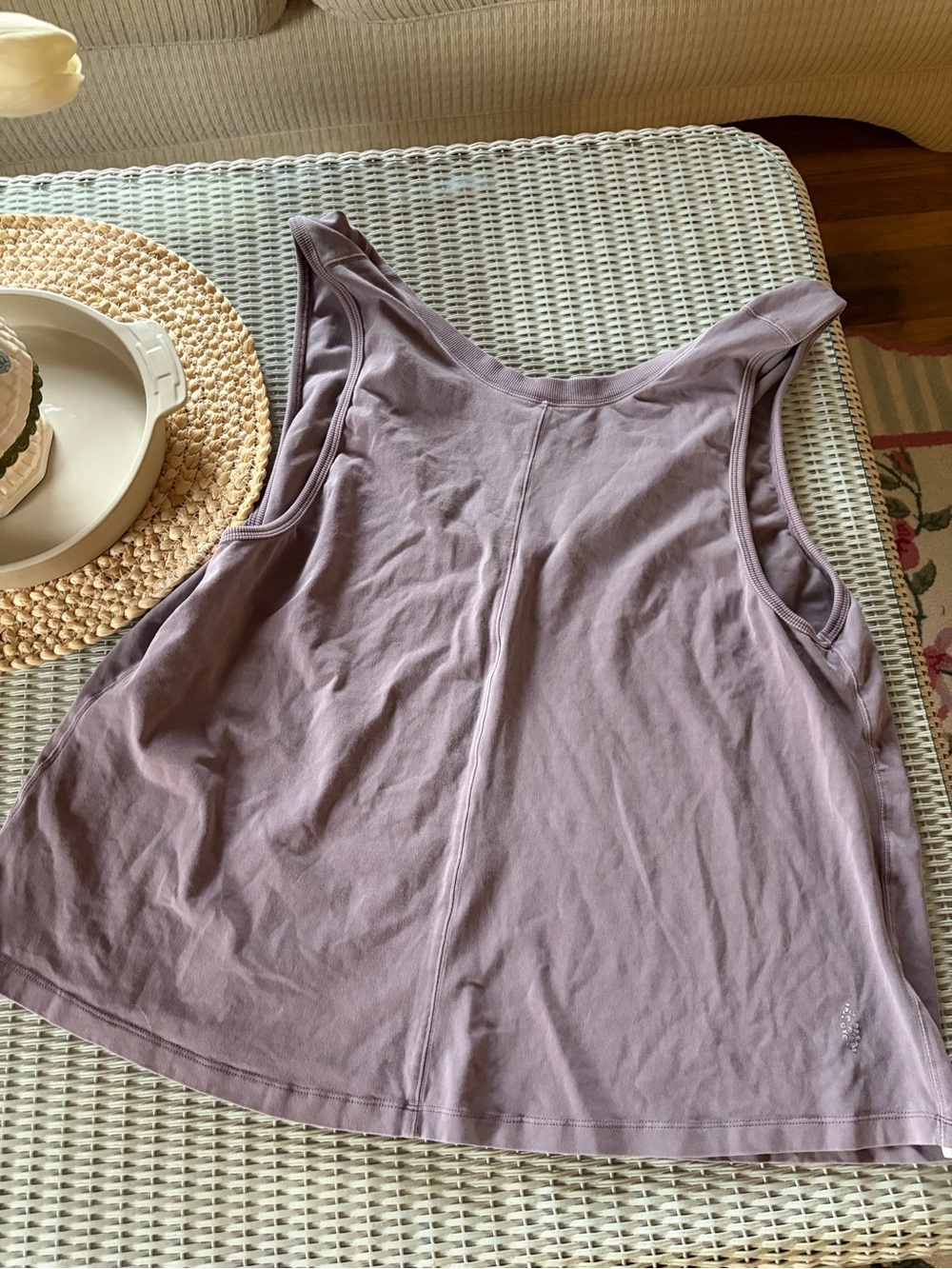 Free People Dusty Lavender Relaxed Scoop-Back Tank